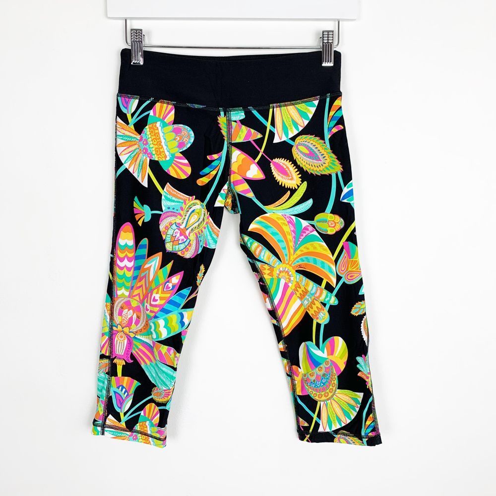 Trina Turk Tropical Print Capris Leggings Size XS